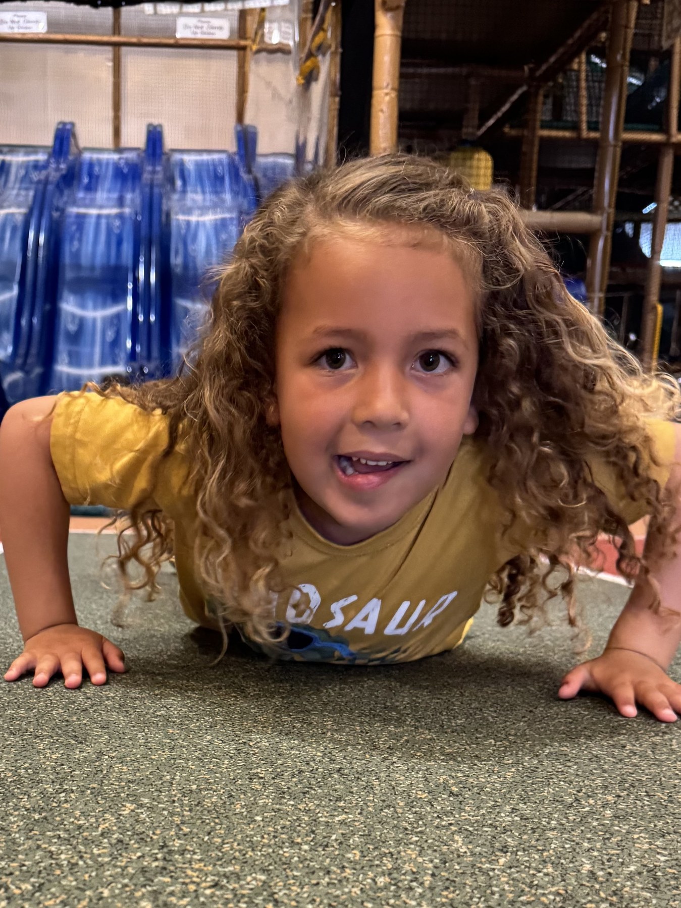 A kid at Safari Run fitness class