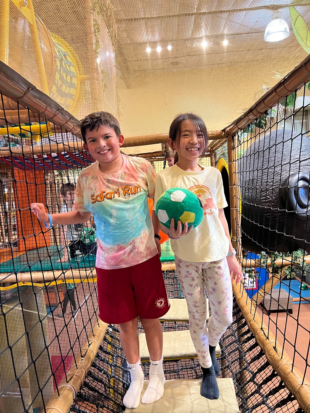 Two kids having fun at Safari Run